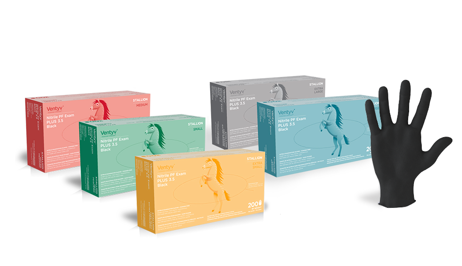 Ventyv Nitrile Powder-Free Plus 3.5 Gloves - Durable for Medical